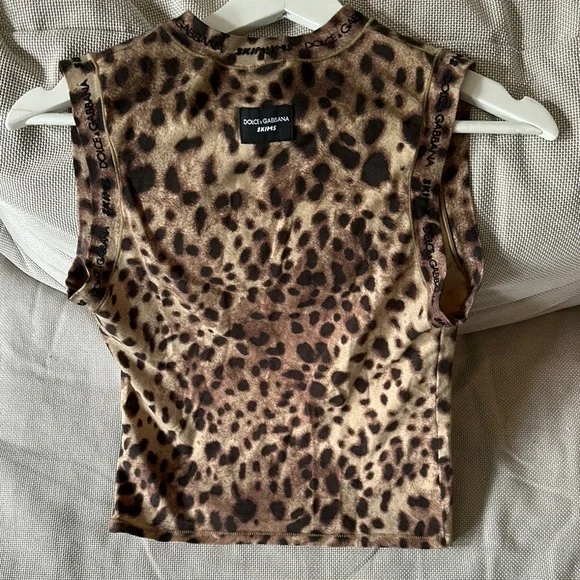 Dolce & Gabbana Brown Leopard Muscle Tee - Picture 4 of 4